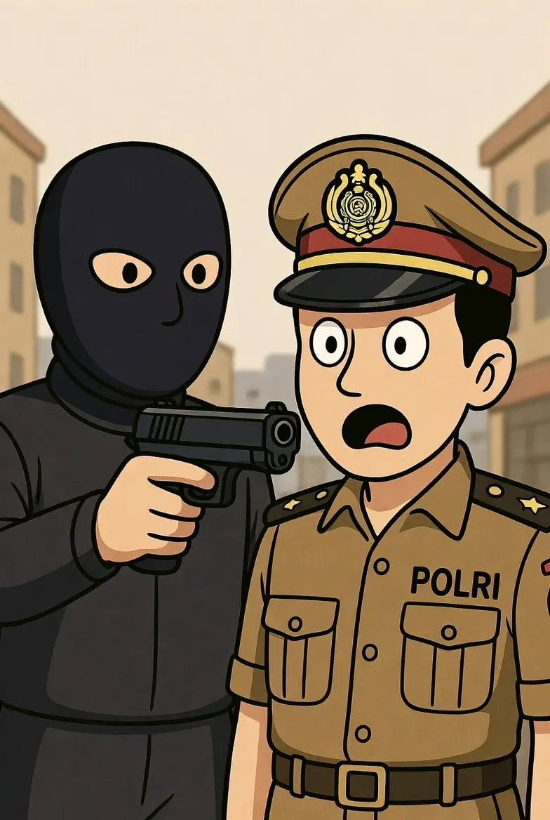 DPO Curanmor Lampung Berani Ngacungin Senjata Api ke Polisi