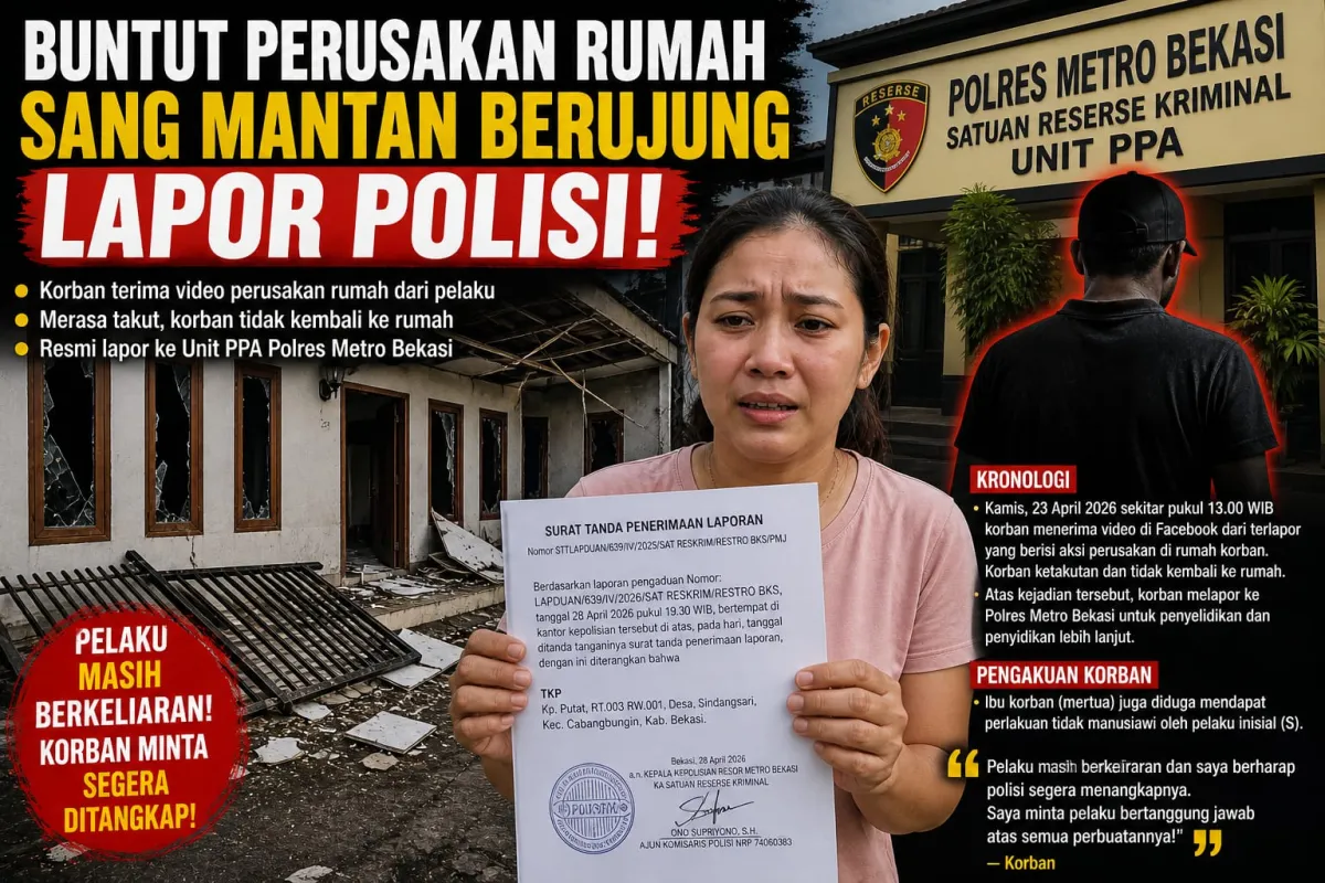 Sadis, Pelaku Perusakan Rumah di Bekasi Kirim Video ke Korban via FB