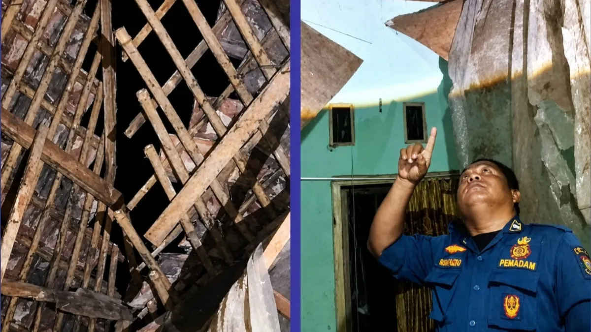 Diterjang Hujan Deras dan Angin Kencang, Sebuah Rumah di Kronjo Tangerang Roboh, 1 Remaja Terluka
