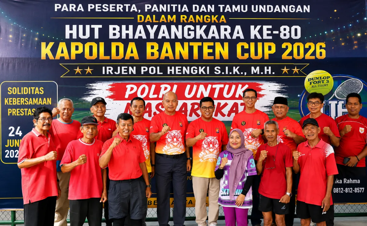 Kapolda Banten Gelar Turnamen Tenis HUT Bhayangkara ke-80, Andra Soni Sebut Beliau ‘Bapak Tenis Banten’