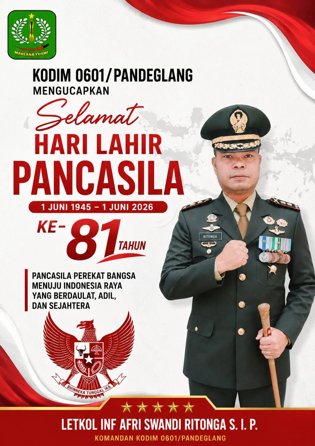 Kodim 0601/Pandeglang Rayakan Hari Lahir Pancasila ke-81