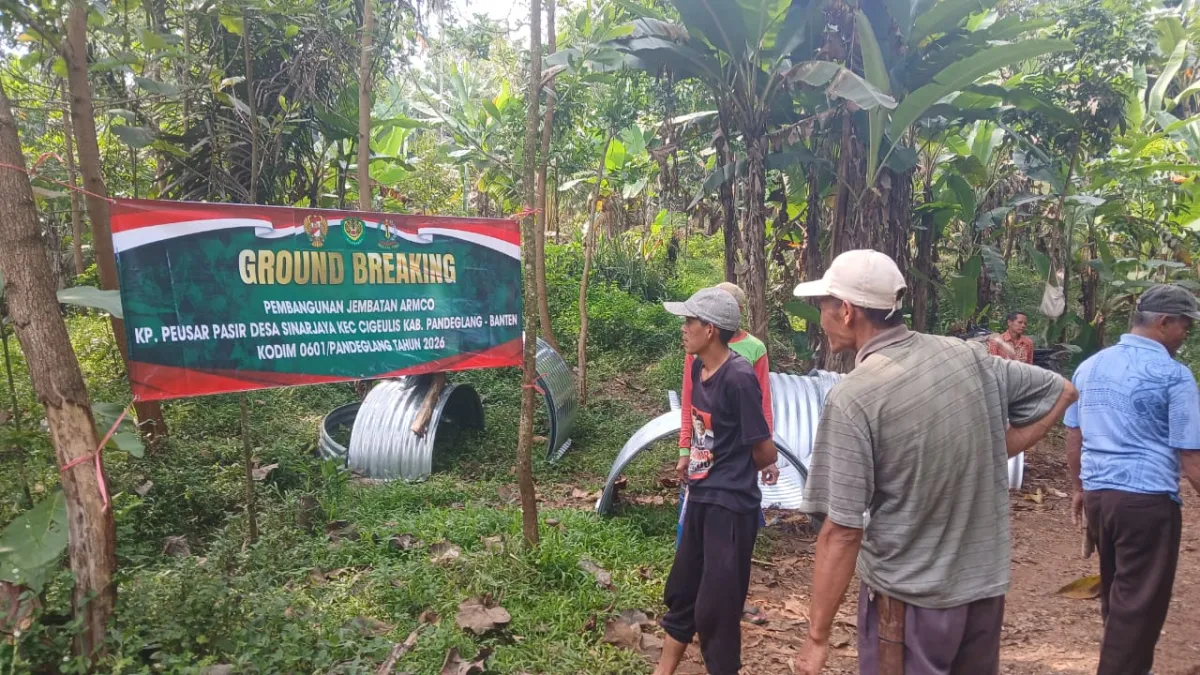 Tingkatkan Konektivitas Wilayah, Kodim 0601/Pandeglang Bangun Jembatan Armco di Pelosok Banten