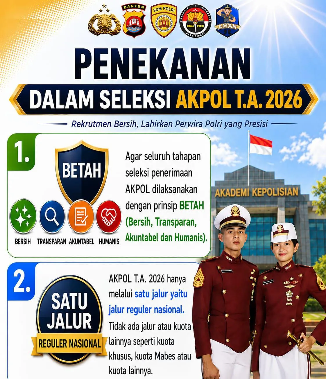Polda Banten Tegaskan Seleksi Polri 2026 Terapkan Prinsip BETAH: Tanpa Calo dan Pungutan Biaya