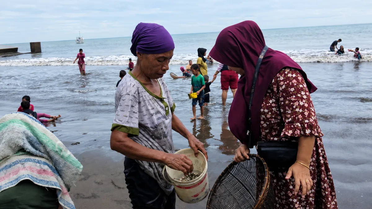 Pantai Karoeng  Pandeglang  Destinasi Wisata Murah Meriah dengan Sensasi Unik Berburu 'Haremis'