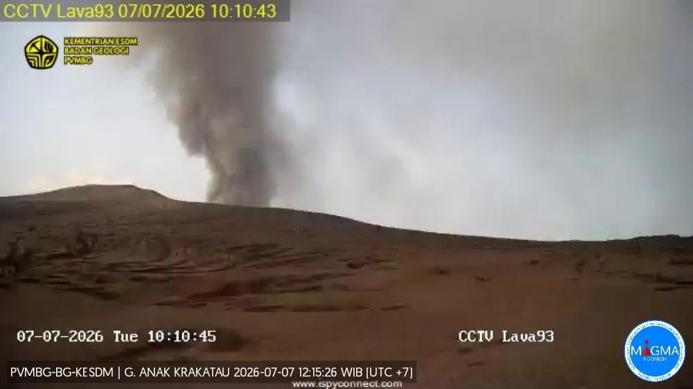 Gunung Anak Krakatau Kembali Erupsi, Status Siaga (Level III) Masih Diberlakukan