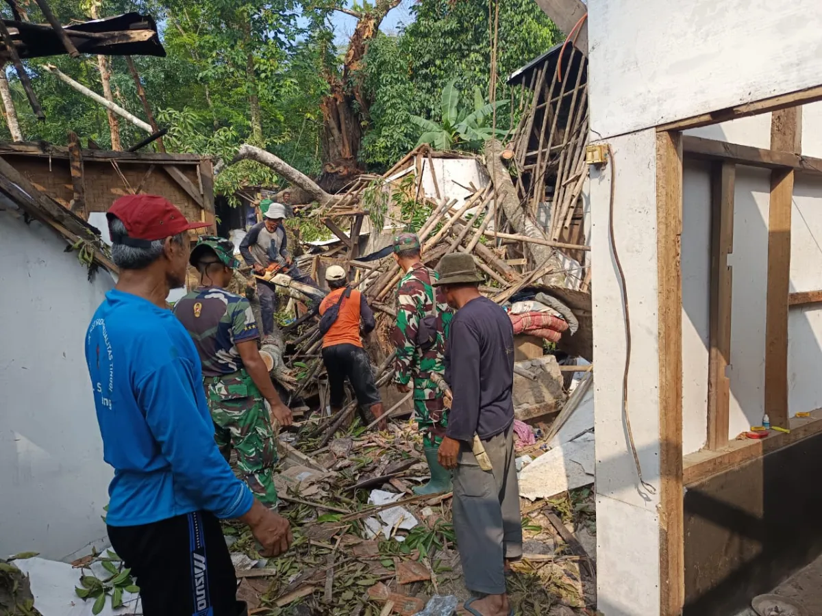 ​Di Sela Pembangunan Jalan TMMD, Satgas Kodim 0601/Pandeglang Sigap Evakuasi Rumah Warga Korban Pohon Tumbang