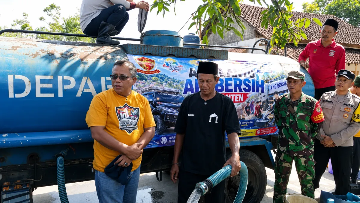 Sinergi Lintas Elemen: Komunitas Pajero dan Tagana Salurkan Air Bersih untuk Warga Terdampak Kekeringan di Pandeglang