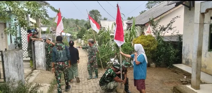 Sambut HUT ke-81 RI. Satgas TMMD ke-129 Kodim 0601/Pandeglang Kibarkan Semangat Kebangsaan di Patia