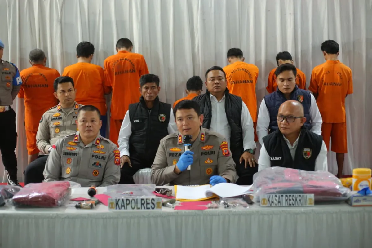 Polisi Ringkus 7 Tersangka Curanmor di Sumedang, Sita Senjata Api hingga Kunci Palsu