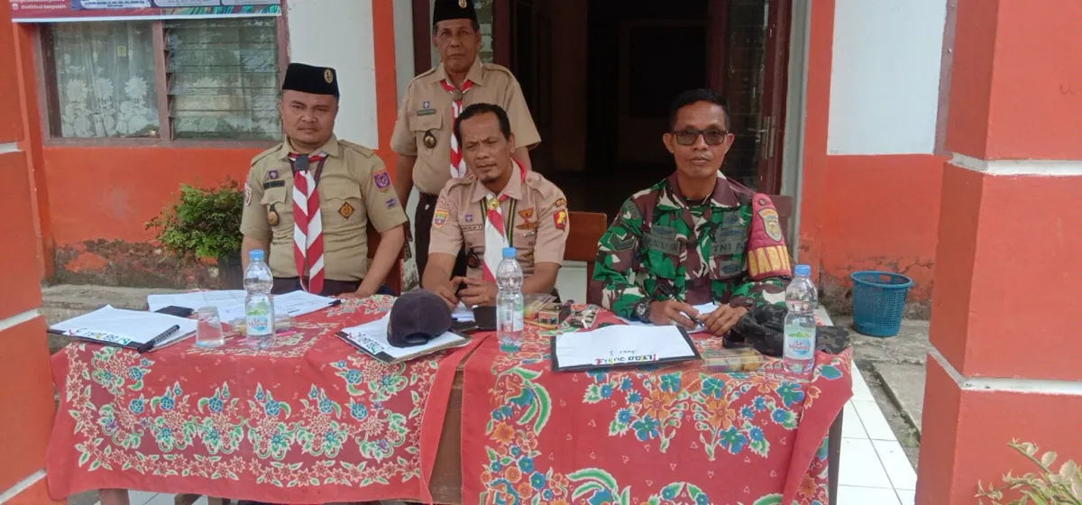 HUT Pramuka ke-65 Di Banyuasin 1 Di isi Lomba Pionering, Smaphore dan PBB* Yang di ikuti 35 Sekolah SD , SMP ,SMA.
