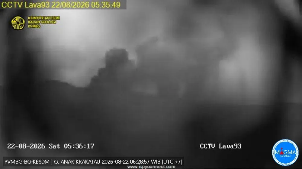 Anak Krakatau Siaga (Level III): Semburan Lava Pijar dan Ombak Besar Warnai Pengamatan Dini Hari
