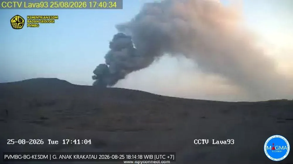 Status Siaga! Anak Krakatau Mengamuk, 22 Kali Meletus dalam 6 Jam hingga Kolom Abu Kelabu Lampaui Pantauan CCTV