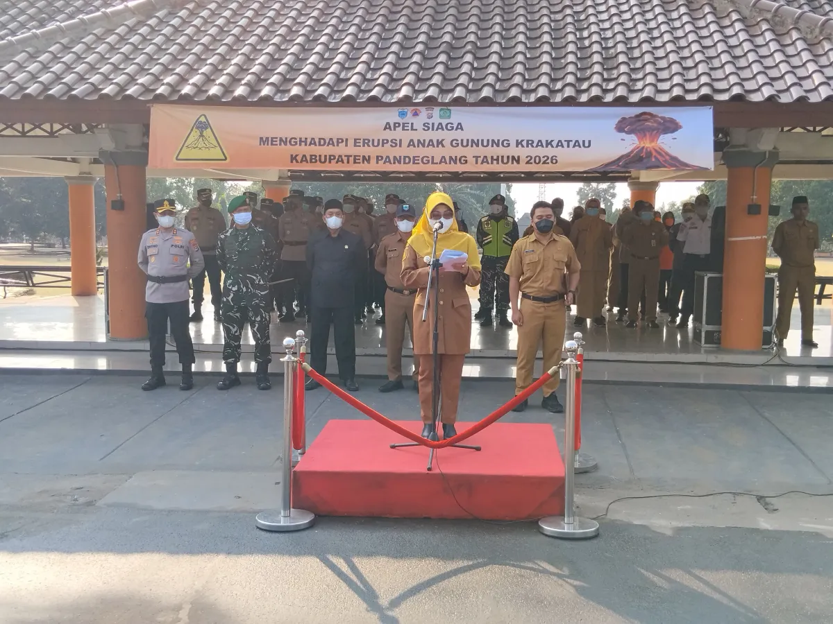 Kodim 0601/Pandeglang Ikuti Apel Siaga Gabungan Antisipasi Dampak Erupsi Gunung Anak Krakatau