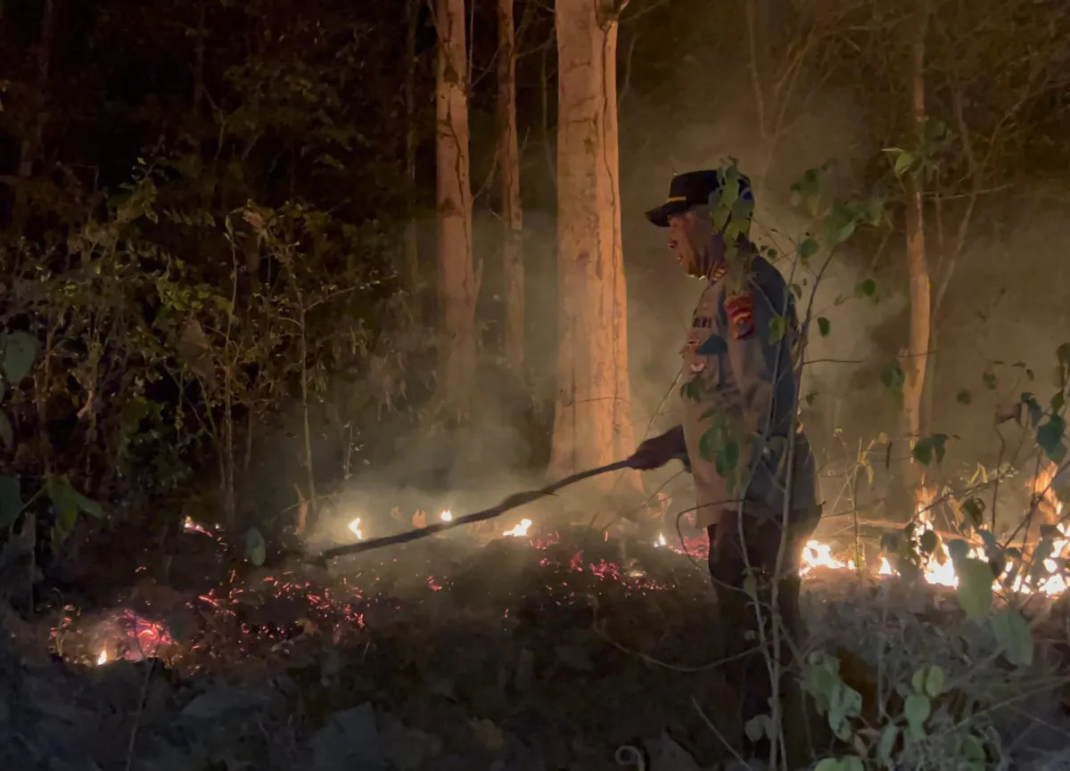 Sinergi Heroik! TNI-Polri dan Warga Padamkan Kebakaran 1,5 Hektar di Gunung Mokol Pakai Ranting Pohon