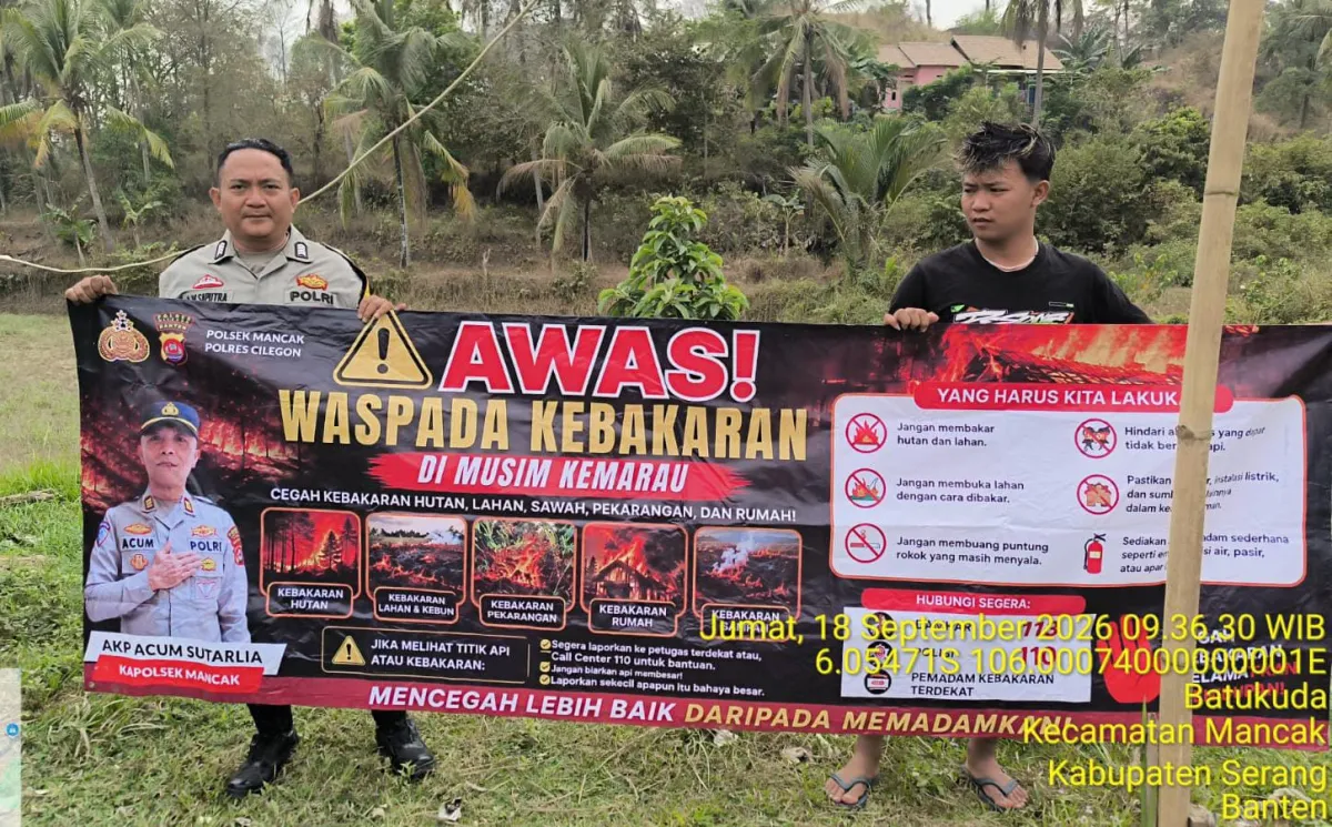Cegah Karhutla di Musim Kemarau, Polsek Mancak Turun Tangan Ingatkan Sanksi Berat Pidana