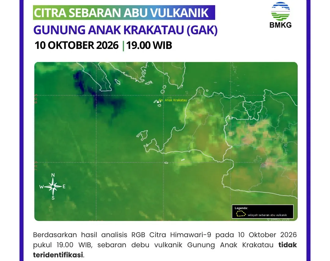 Sebaran Abu Vulkanik Gunung Anak Krakatau Meluas, Warga Diminta Waspada