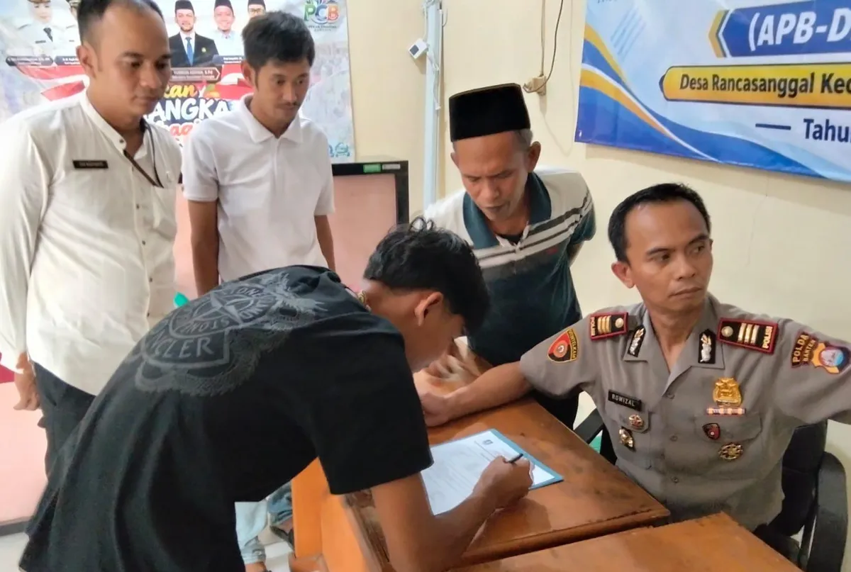 Polsek Cinangka Tempuh Restorative Justice Damaikan Tawuran Final Sepak Bola