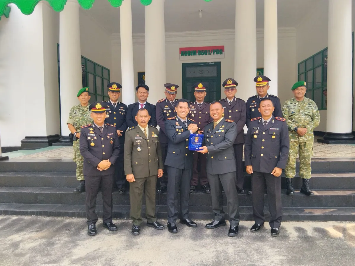 Perkuat Sinergitas, Dandim 0601/Pandeglang Sambut Kunjungan Kapolres di Makodim