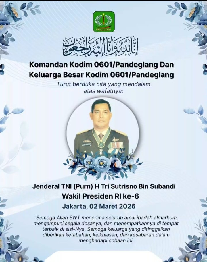 Wakil Presiden ke-6 RI Try Sutrisno Meninggal Dunia di Usia 90 Tahun, Indonesia Berduka Kehilangan Putra Terbaik Bangsa