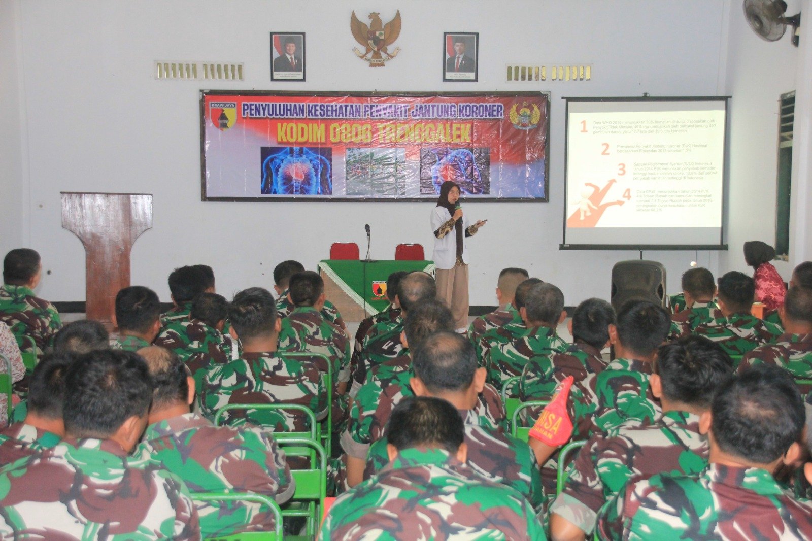 Kodim 0806/Trenggalek Gelar Penyuluhan Kesehatan,  Edukasi Prajurit dan PNS Cegah Stroke serta Penyakit Jantung Koroner