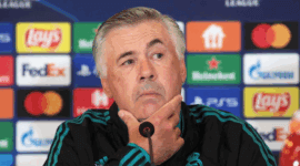 Carlo Ancelotti saat menghadiri konferensi pers jelang pertandingan Real Madrid.
Foto: Lisensi Nusantara Media