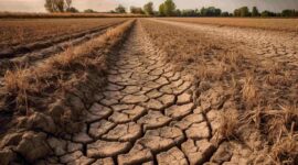 Ladang kekeringan akibat cuaca panas ekstrem setelah La Nina – Foto oleh Nusantara Media