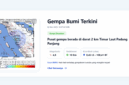 Gambar Pusat gempa berada di darat 2 km Timur Laut Padang Panjang (SS : Info BMKG)