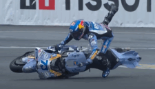 Alex Marquez mengalami crash di Tikungan 11 MotoGP Prancis 2025 (SS: MotoGP)