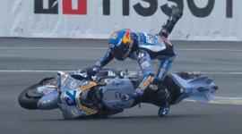 Alex Marquez mengalami crash di Tikungan 11 MotoGP Prancis 2025 (SS: MotoGP)
