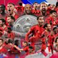 Foto kemenangan FC Bayern Munich bersama seluruh tim, menampilkan momen penuh kebahagiaan dan semangat juang setelah memastikan gelar juara Bundesliga 2024-2025  (Sumber: Bayern Munich)