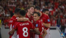 Momen kegembiraan Ole Romeny setelah berhasil menjebol gawang China dalam pertandingan di Stadion Utama Gelora Bung Karno, Jakarta, Kamis (5/6/2025). (Dok. CNBC Indonesia/Faisal Rahman)