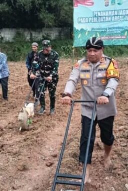 Polres Serang Dukung Ketahanan Pangan dengan Tanam Jagung Serentak