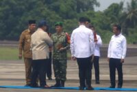 Presiden dan Rombongan Disambut dibandara Depati Amir Pangkalan Pinang
