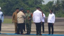 Presiden dan Rombongan Disambut dibandara Depati Amir Pangkalan Pinang
