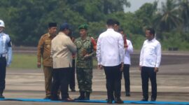 Presiden dan Rombongan Disambut dibandara Depati Amir Pangkalan Pinang